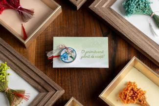 Mărțișor de lemn- cerc floare ghiocel