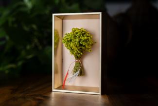 Decorațiune cu flori uscate-flori verzi